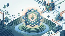 Green code cascade representing AI infrastructure